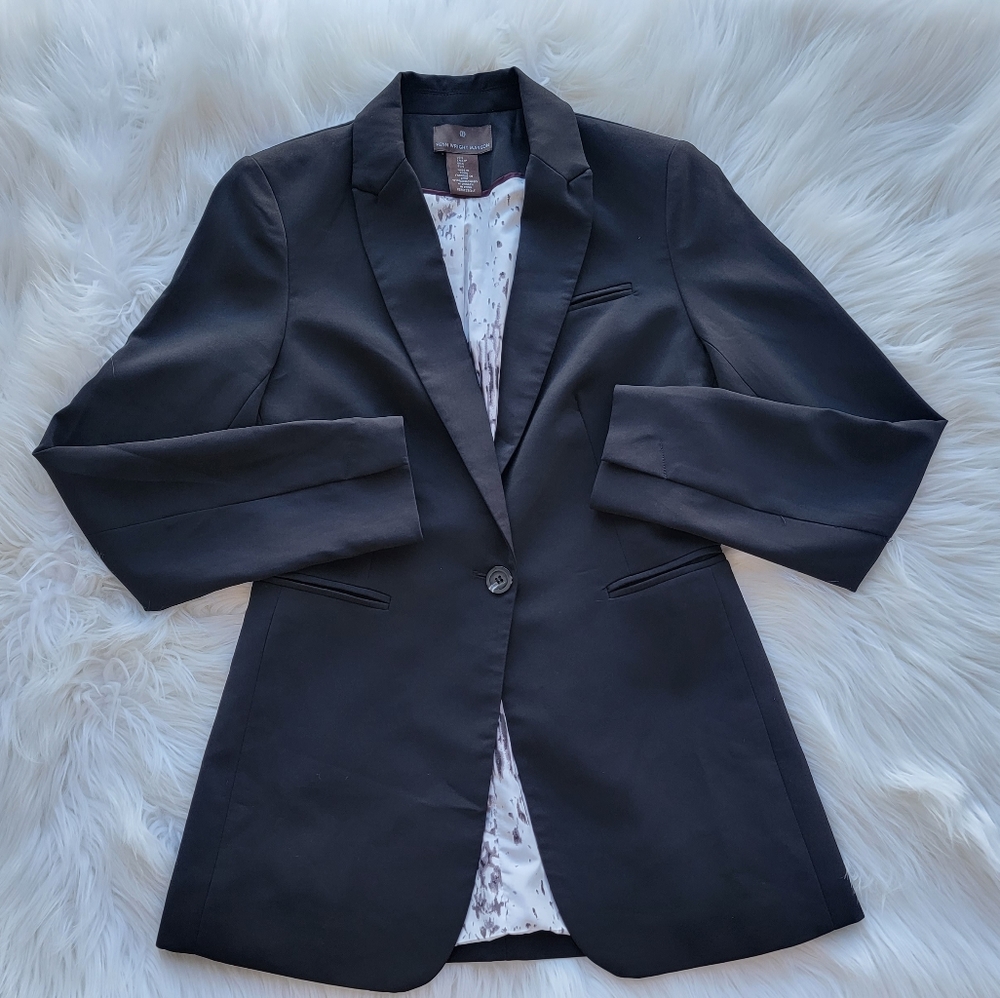 Fenn Wright Mason Lined Fitted Black Blazer Size Small